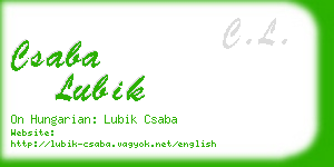 csaba lubik business card